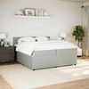 vidaXL Boxspringbett mit Matratze Hellgrau 200x200 cm Samt