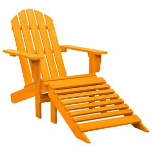 vidaXL Adirondack-Gartenstuhl mit Fu&szlig;teil Massivholz Tanne Orange