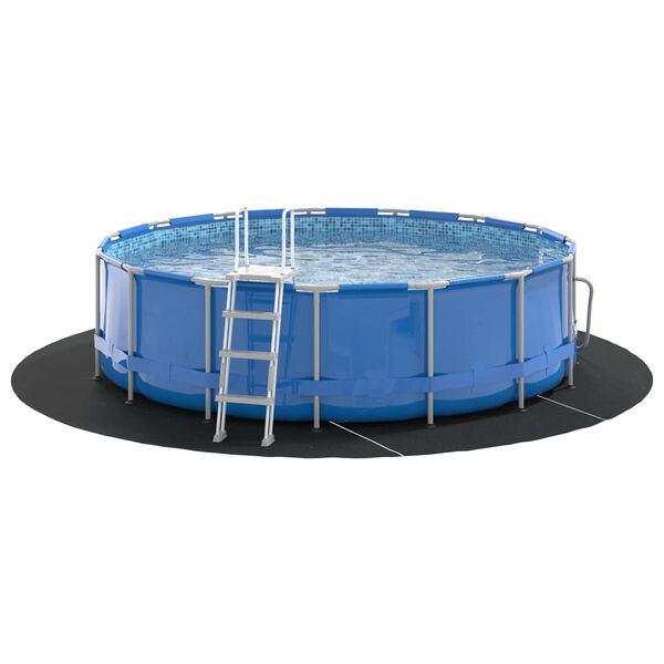 vidaXL Bodenfolie f&uuml;r Pools Schwarz &Oslash; 396 cm Vliesstoff