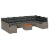 vidaXL Gartensofa-set mit Kissen 11 pcs Grau Poly-Rattan