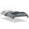 vidaXL Bettgestell mit Kopfteil Metall Wei&szlig; 100x200 cm