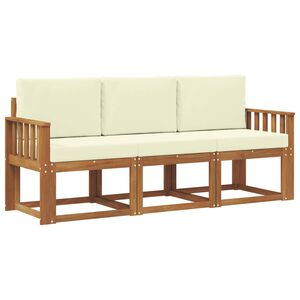 vidaXL Outdoor-Sofagarnitur 3 stk. Natur und Creme