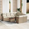 vidaXL Garten-Sofa-Set 9 pcs Beige und Weiß