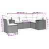 vidaXL 5-tlg. Garten-Sofagarnitur mit Kissen Schwarz Poly Rattan