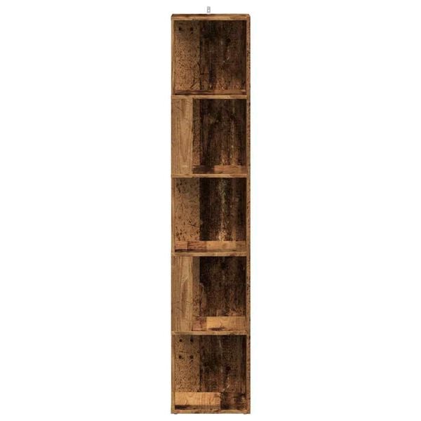 vidaXL Eckregal Altholz-Optik 33x33x165 cm Holzwerkstoff