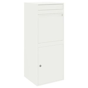 vidaXL Paketdrop-Box mit Speicher mit T&uuml;r Wei&szlig; 41 x 38 x 103 cm Stahl