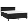 vidaXL Boxspringbett mit Matratze & LED Schwarz 140x200 cm Samt