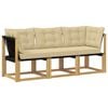 vidaXL 3 stk. Outdoor Mittel- und Ecksofa Wei&szlig;