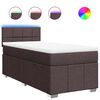 vidaXL Boxspringbett mit Matratze Dunkelbraun 90x200 cm Stoff