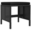 vidaXL 6-tlg. Garten-Essgruppe mit Kissen Schwarz Poly Rattan