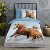 Good Morning Kinder-Bettw&auml;sche-Set FREE 140x200/220 cm Braun und Blau