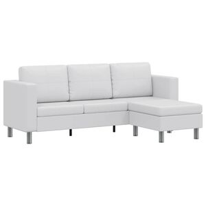 vidaXL Modulsofa 3-Sitzer Kunstleder Wei&szlig;