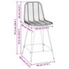 vidaXL Barstuhl 2 pcs Natur 44,5 x 54,5 x 97,5 cm Rattan und Eisen