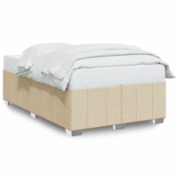 vidaXL Bettgestell ohne Matratze Creme 120x200 cm Stoff