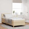 vidaXL LED Boxspringbett mit Matratze mit LED Creme 80 x 200 cm Stoff
