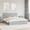 vidaXL Bettrahmen Graues Sonoma 200 x 200 cm Ingenieurs Holz