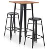 vidaXL 3-teiliges Bar-Set Stahl Schwarz