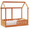 vidaXL Kinderbett Hausbett Wachsbraun 70x140 cm Kiefer