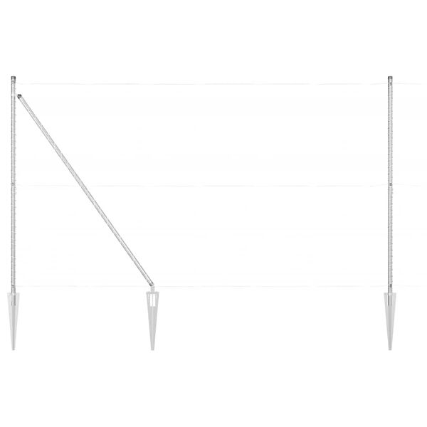 vidaXL Zaunpfosten 7 pcs Silber Stahl