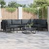 vidaXL Gartensofa-set mit Kissen 7 pcs Schwarz Stahl