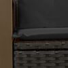 vidaXL Gartensofa mit Kissen 2-Sitzer Schwarz Poly Rattan