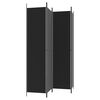 vidaXL 4-tlg. Paravent Schwarz 200x220 cm Stoff