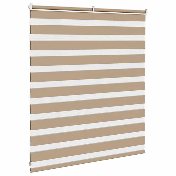 vidaXL Doppelrollo Sandbraun 125x100 cm Stoffbreite 120,9 cm Polyester