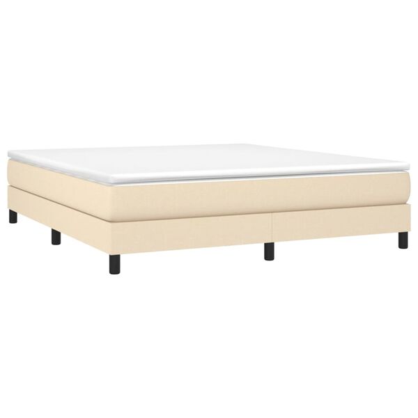 vidaXL Boxspringbettgestell Creme 160x200 cm Stoff