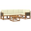 vidaXL Outdoor-Sofagarnitur 6 stk. Natur und Creme Massivholz Akazie