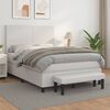 vidaXL Boxspringbett mit Matratze Wei&szlig; 140x200 cm Kunstleder