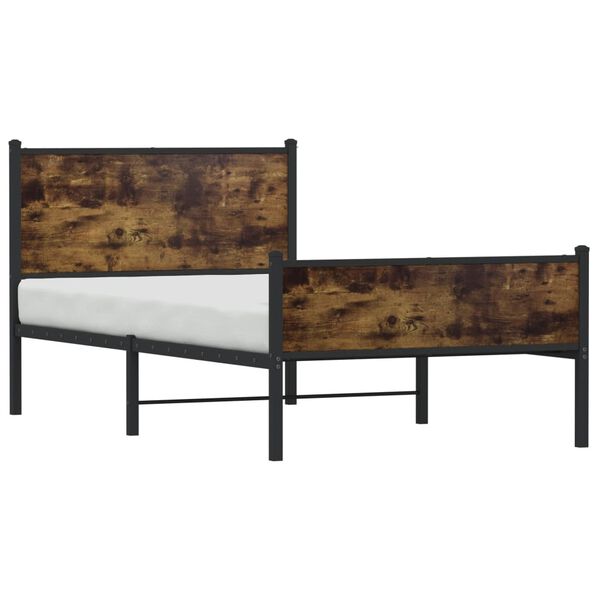 vidaXL Metallbett ohne Matratze R&auml;uchereiche 100x190 cm