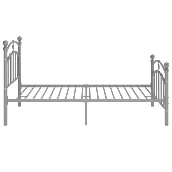 vidaXL Bettgestell Grau Metall 90x200 cm