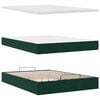 vidaXL Ottoman-Bett mit Matratze & LEDs Dunkelgr&uuml;n 140x190 cm Samt