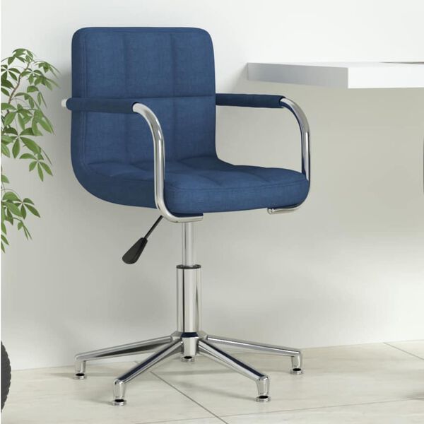 vidaXL B&uuml;rostuhl Drehbar Blau Stoff