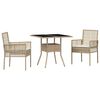 vidaXL Garten Essgruppe 3 stk. Beige Poly-Rattan