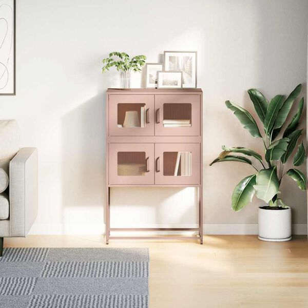 vidaXL Highboard Rosa 68x39x107 cm Stahl