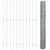 vidaXL Zaun mit Pfosten Silber 1,2 x 50 m Stahl