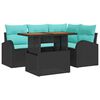 vidaXL Garten-Sofa-Set 5 stk. Schwarz Poly Rattan