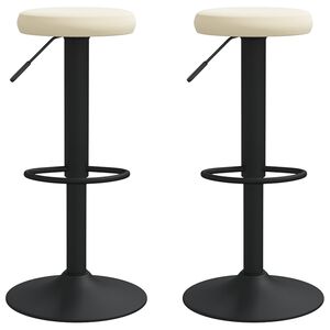 vidaXL Barhocker 2 Stk. Creme Samt
