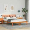 vidaXL Bettrahmen Braun 140 x 190 cm Massives Kiefernholz