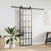 vidaXL Schiebet&uuml;r mit Beschlag Schwarz 76x205 cm ESG-Glas