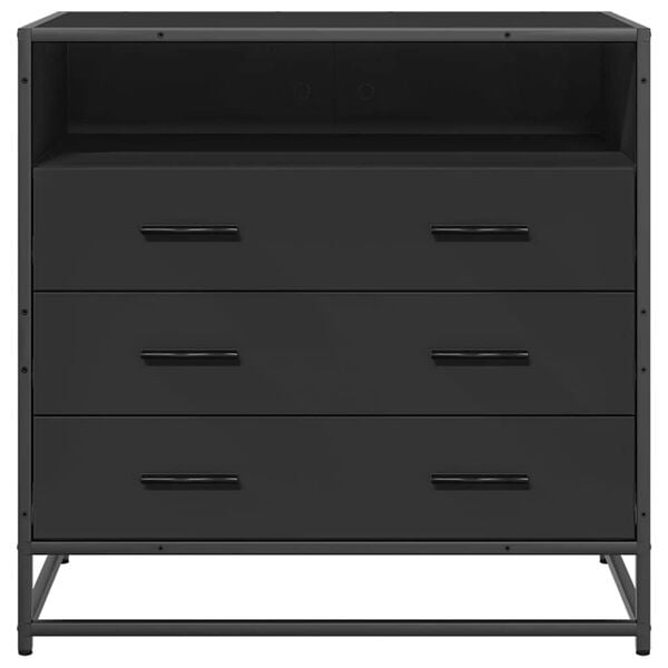 vidaXL Schubladenschrank Schwarz 70x41x70 cm Holzwerkstoff