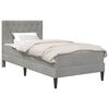 vidaXL Bettgestell mit Matratze mit Kopfteil Hellgrau 90 x 190 cm Samt