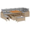 vidaXL Garten-Sofa-Set mit Kissen 9 pcs Beige und Hellgrau