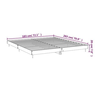 vidaXL Bettgestell Räuchereiche 180x200 cm Holzwerkstoff