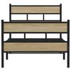 vidaXL Metallbett ohne Matratze Sonoma-Eiche 107x203 cm