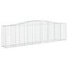 vidaXL Gabionen mit Hochbogen 9 Stk. 400x50x100/120cm Verzinktes Eisen