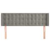 vidaXL Kopfteil mit Ohren Hellgrau 147x16x78/88 cm Samt