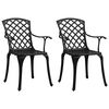 vidaXL 3-tlg. Bistro-Set Aluminiumguss Schwarz