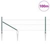 vidaXL Zaunpfosten Gr&uuml;n 100 x 0,4 m (50 mm Netz) Stahl und PVC